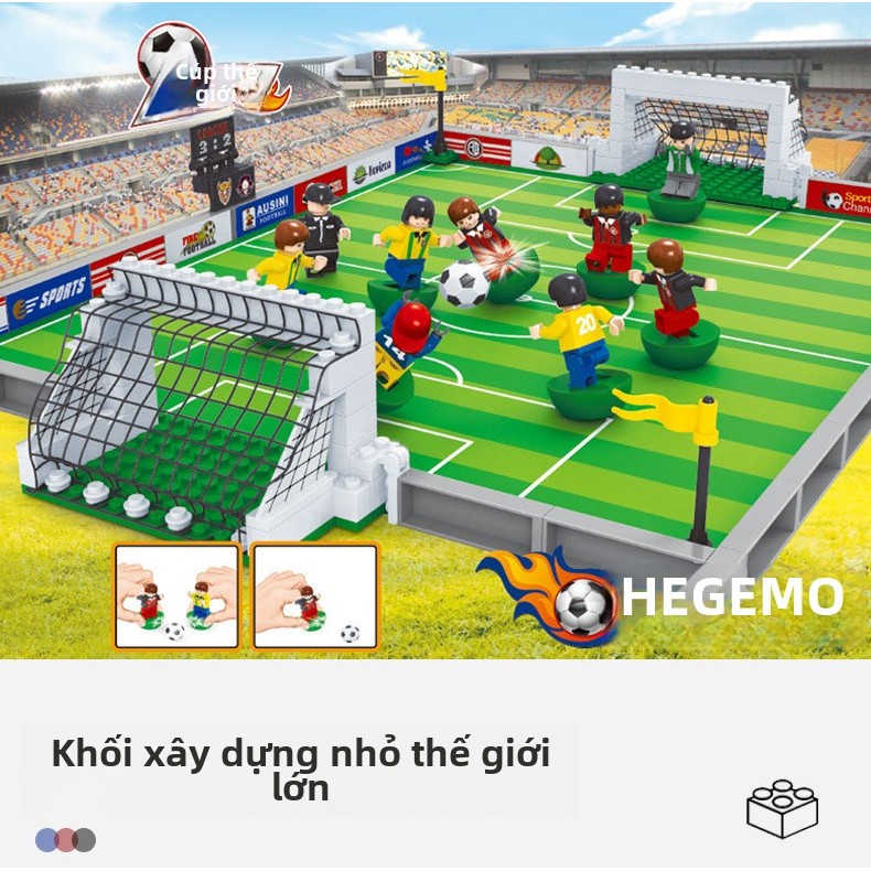 World Cup Đồ Chơi Búp Bê Sân Vận Động Bóng Đá Lắp Ráp Khối Xây Dựng Mô Hình Thanh Xếp Hình Quà Tặng