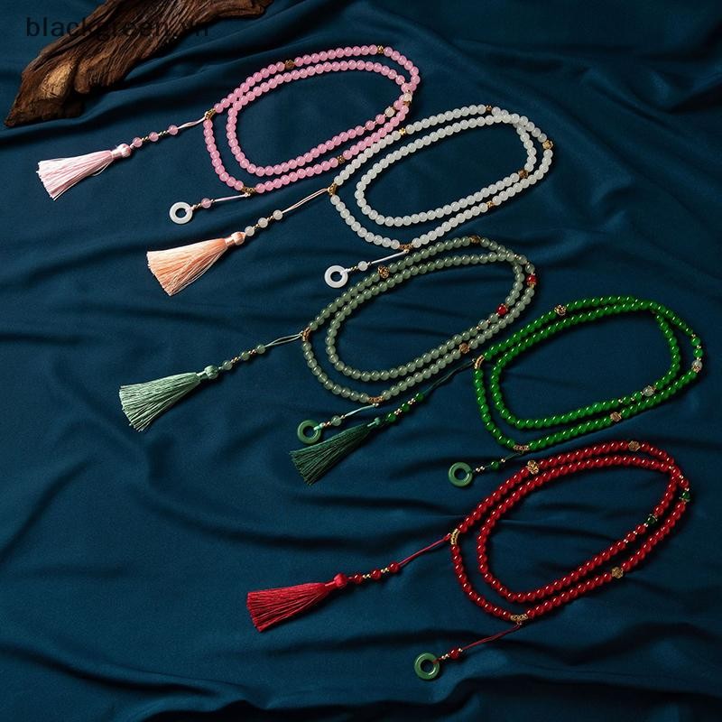 Bgree Phong Cách Trung Hoa Dài Hạt Xanh Vòng Cổ Phật Giáo Thiền Pha Lê Xanh Vòng Cổ Dài sel Chokers Trang Sức Quà Tặng.