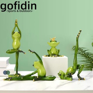 gofidin hình tượng ếch tập yoga nhỏ bằng nhựa resin trang trí bàn ăn/bàn làm việc/văn phòng
