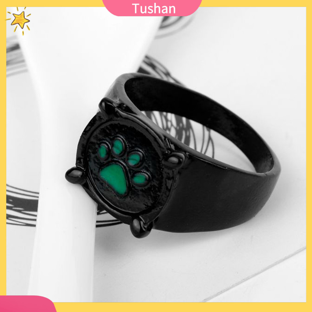 Nhẫn Hóa Trang Hình Dấu Chân Chó Mèo Phong Cách Anime Thời Trang Unisex