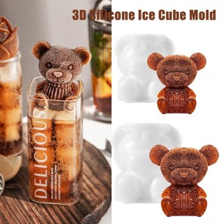 3D Silicone Ice Cube Mold Ice Cream Silicone Abrasive Tea Creative Cake Maker Mold Decor Bear V8F5