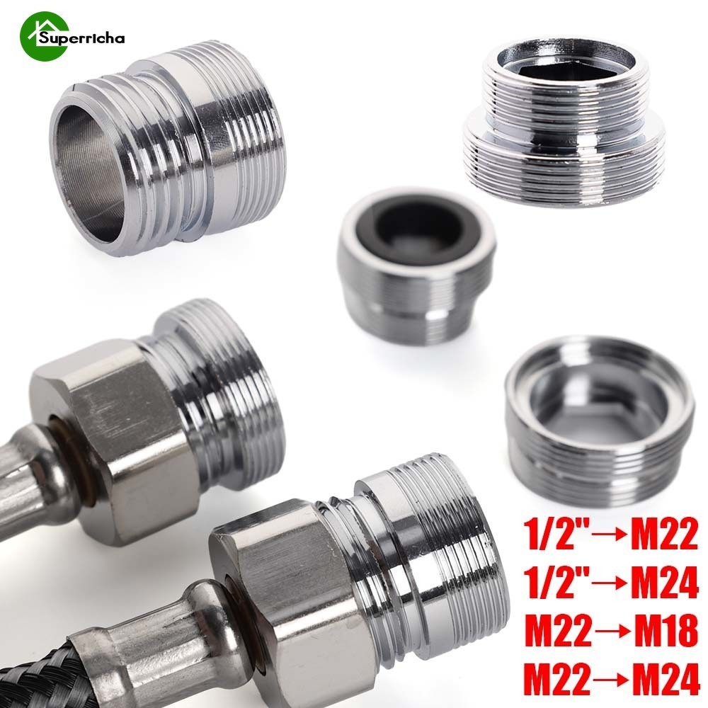Đầu Nối Ống Nước Răng Mảnh 1 / 2 '' M22 M24 Bằng Nhôm 22mm Sang M18 M24 Chịu Lực Tốt