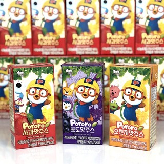 Combo thùng 24 hộp nước ép trái cây pororo hàn quốc, nước trái cây vị nho cho bé hộp từ 12m