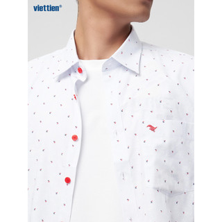 Sơmi ngắn tay VIETTIEN SMART CASUAL lai ngang vải sợi hoa hồng phom regular fit - 6S2051BF1/SNJZ