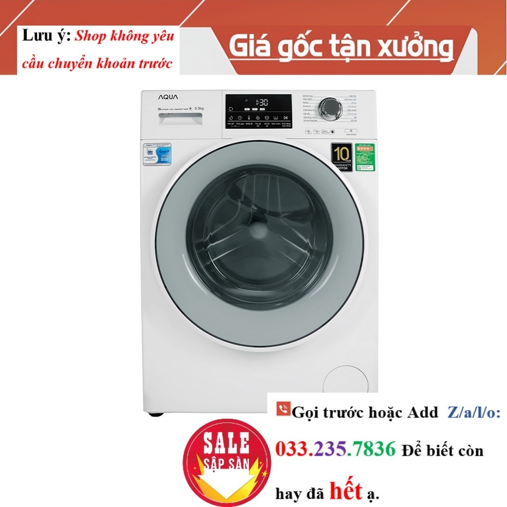 Máy giặt Aqua Inverter 8.5 kg AQD-D850E W <New>