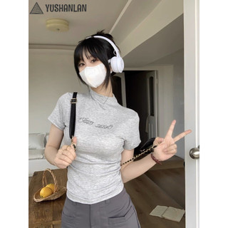 YUSHANLAN áo phông áo thun nữ croptop baby tee Xu hướng Dễ thương Fashion Cute WTX2410T85 5Z240201