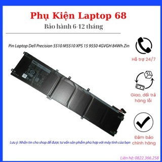 Pin laptop dell precision 5510 m5510 xps 15 9550 4gvgh 84wh zin