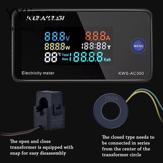 Vôn kế AC kỹ thuật số Máy kiểm tra điện áp chuyên nghiệp 0-100A Ampe kế năng lượng dòng điện