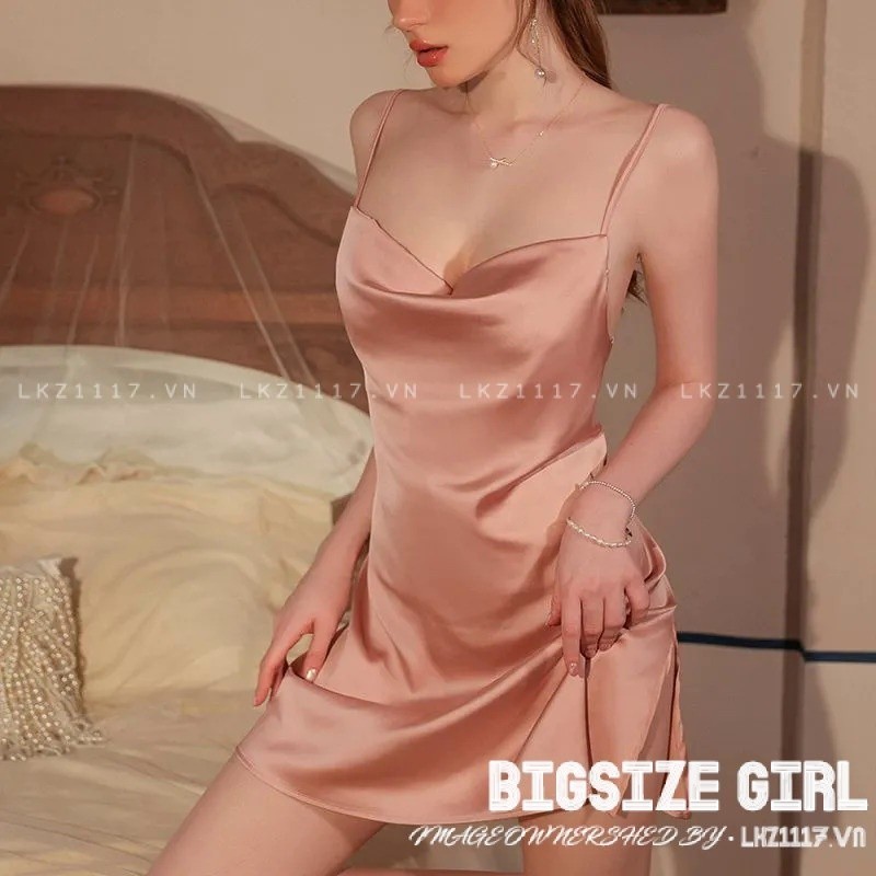 Váy Mặc Nhà Nữ Bigsize Đầm ngủ,Váy ngủ 2 dây lụa dáng suông Sexy xẻ tà trơn mùa hè Phong cách Hàn Quốc Thời Trang đẹp