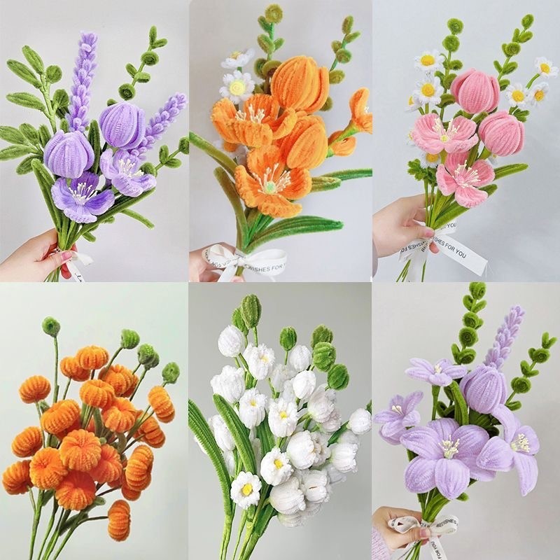 💐Set 100 Dây kẽm nhung màu pastel làm đồ trang trí handmade, Dây kẽm lông làm đồ chơi thủ công cho bé 2024