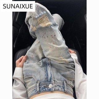 SUNAIXUE quần ống rộng quần nữ jean thời trang Popular Fashion Korean WNK23A0YA2 8Z240220