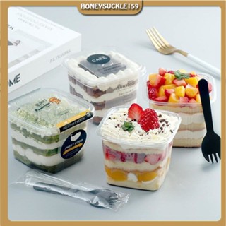 50 Hộp nhựa vuông B10-8 đựng bánh tiramisu, mousse bánh lạnh