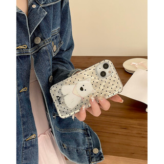 Ins Style Đơn Giản Chấm Bi Tây Nguyên Puppy Hai Lớp Thích Hợp Cho 13 Vỏ Điện Thoại Cao Cấp Độc Đáo 15promax Phong Cách Mới Sáng Tạo 12 Vỏ Mềm 11 Vỏ Bảo Vệ 14P Chống Sốc Hợp Thời Trang