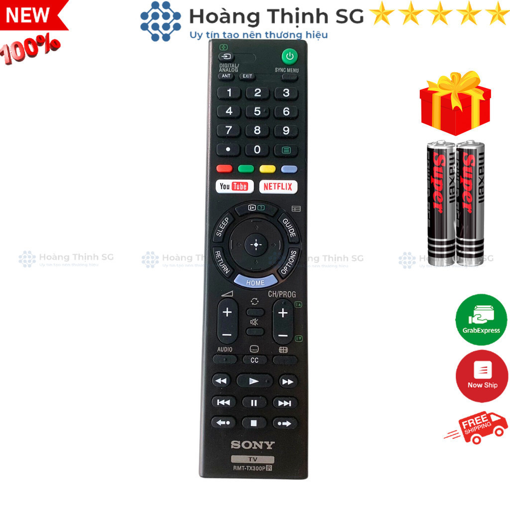 Remote điều khiển tivi Sony RMT-TX300P, điều khiển TV Sony SMART các dòng tivi LCD/Plasma/LED - Tặng kèm pin
