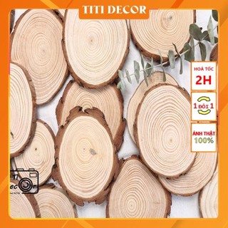 Khoanh gỗ, miếng gỗ trang trí chụp ảnh, decor nhà cửa, cửa hàng - TiTi Decor