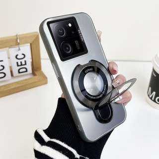 Vỏ khung sang trọng Xiaomi 13T 13T PRO cứng Ốp lưng acrylic mờ dày chống sốc có giá đỡ hút từ tính tròn