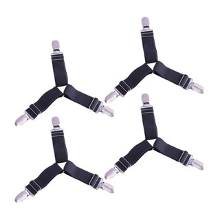 【FEELING 】Adjustable Sheet Clips 4 pack Elastic Cover Blanket Grippers Bed Sheet Fasteners