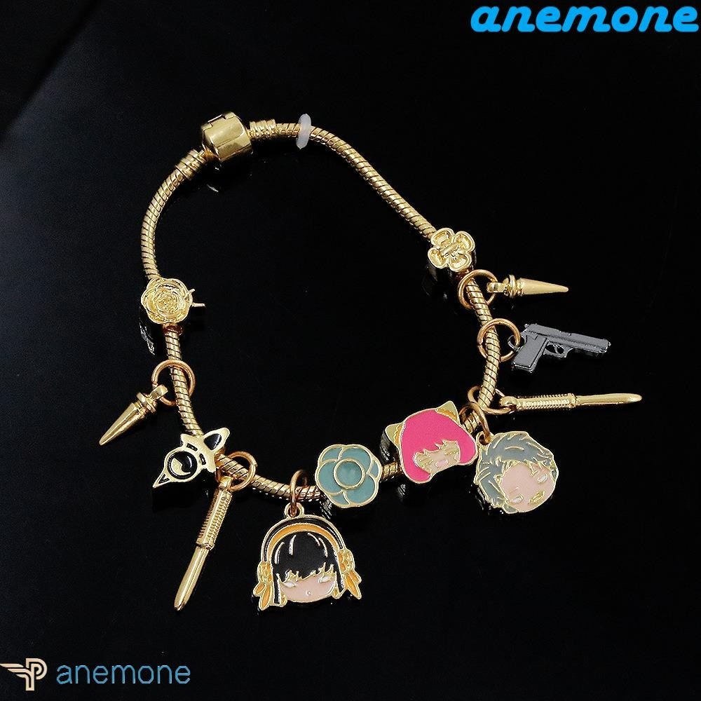 Anemone Spy Family Bracelet, Anime Spy X Family Lid Anya Yor Forge Cosplay Spy Family Lắc tay, Phụ kiện trang sức Dây hạt không đều Hợp kim kẽm Spy Family Đính cườm