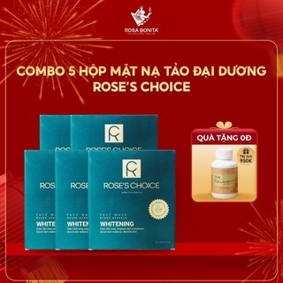 Combo 5 hộp Mặt nạ dưỡng trắng da Rose’s Choice hộp 5 miếng Rosa Bonita