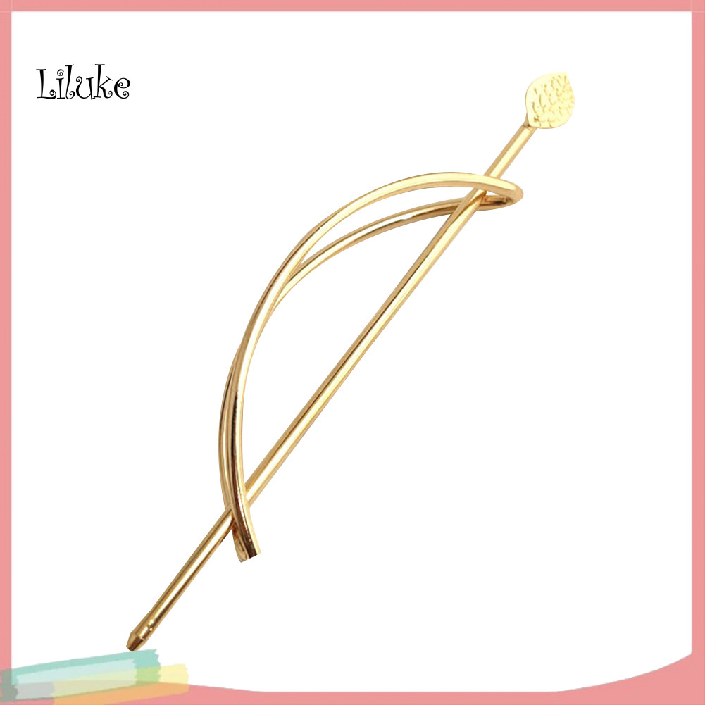 Lk Nữ Rỗng Ra Hình Học Lá elip Updo Kẹp Tóc Barrette Phụ Kiện Tóc