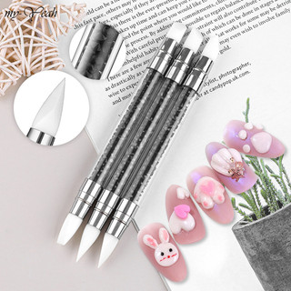 Myyeah 3 Phong Cách Dual-head Nail Art Silicone UV Gel DIY Khắc Định Hình Điêu Khắc Emboss Chấm Bút Dụng Cụ Làm Móng Tay