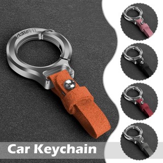 Móc khóa ô tô sáng tạo kim loại da móc chìa khóa phụ kiện ô tô treo chìa khóa ô tô