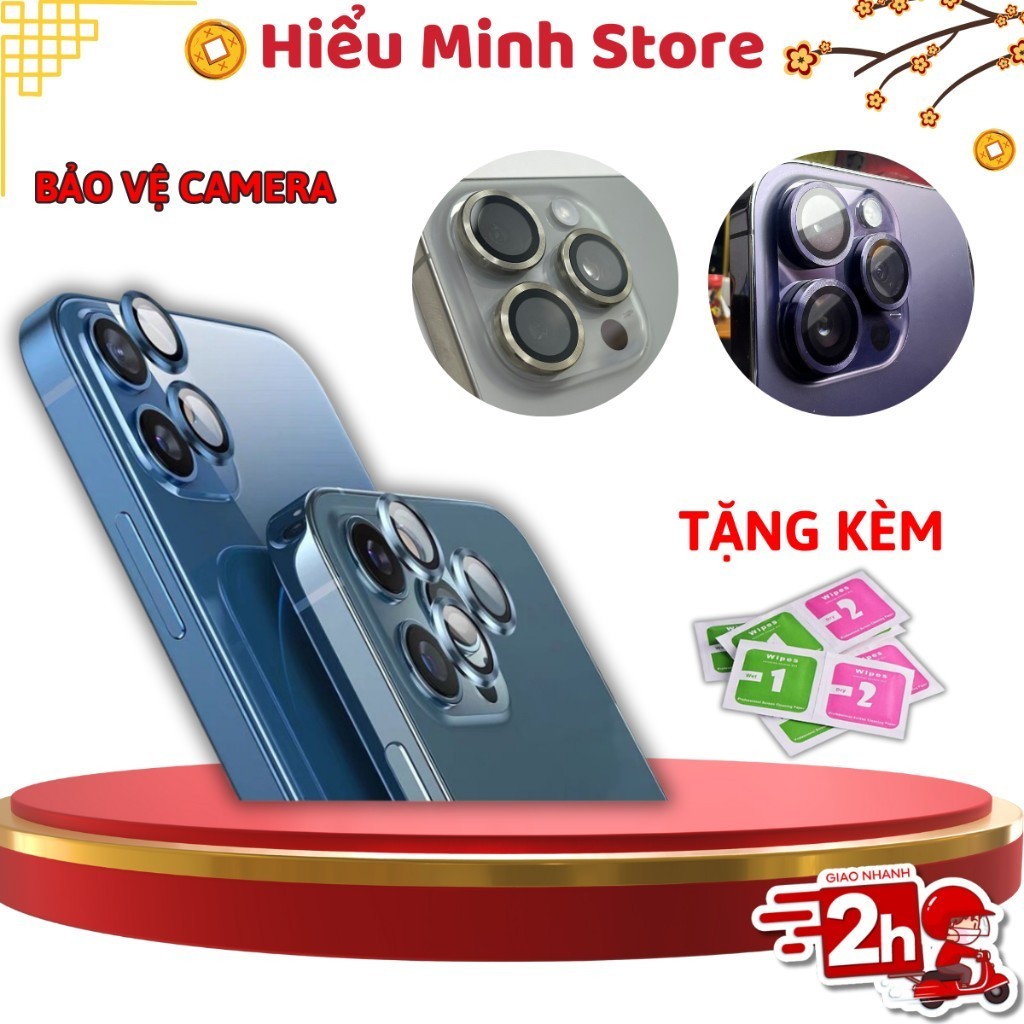 Kính cường lực iphone KTMStore viền kim loại bảo vệ mắt Camera 11 12Pro 13 Promax 14Promax 15promax 