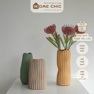 Bình gốm Morandi bình hoa trang trí lọ cắm hoa phong cách bắc âu tối giản | HOME CHIC CORNER