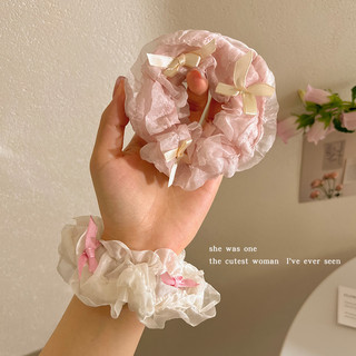 Phong Cách Ngọt Ngào Nơ Dây Buộc Tóc Ruột Lớn Có Bóng Da Đầu Bao Da Đàn Hồi Cao Mũ Đội Đầu Cho Nữ