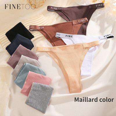 Finetoo Quần Lót Cotton Cho Nữ Thông Quần Lót Màu Trơn Thân Thiết Quần Lót