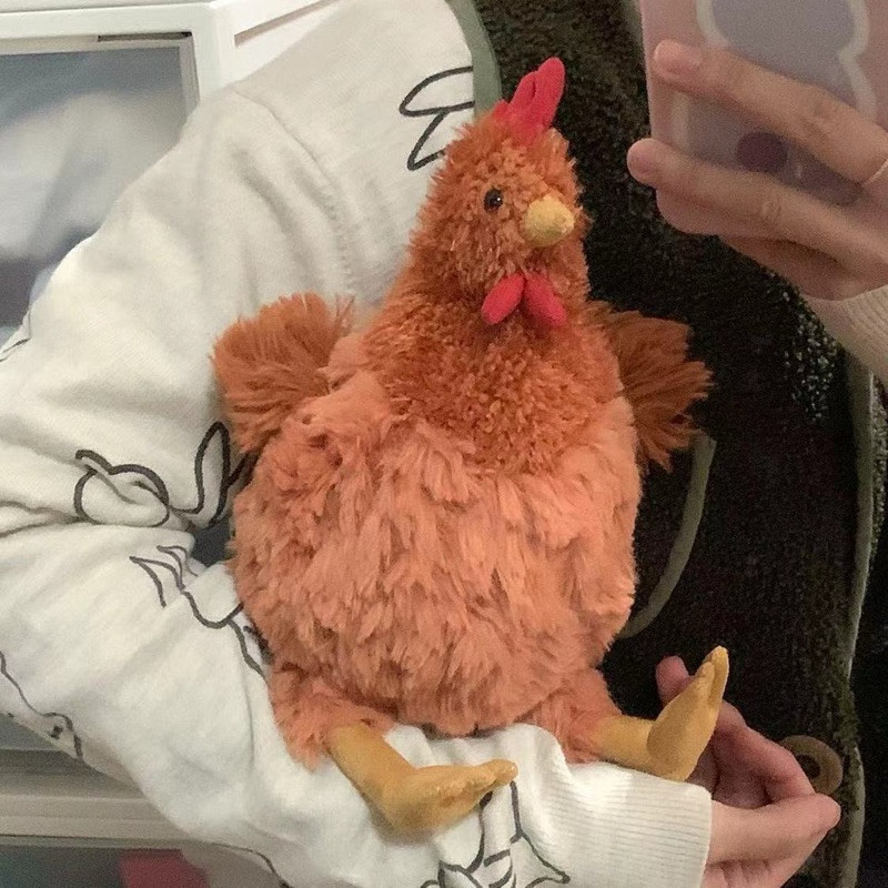 Gấu bông con gà lông mịn 23cm, thú nhồi bông con gà lông mịn