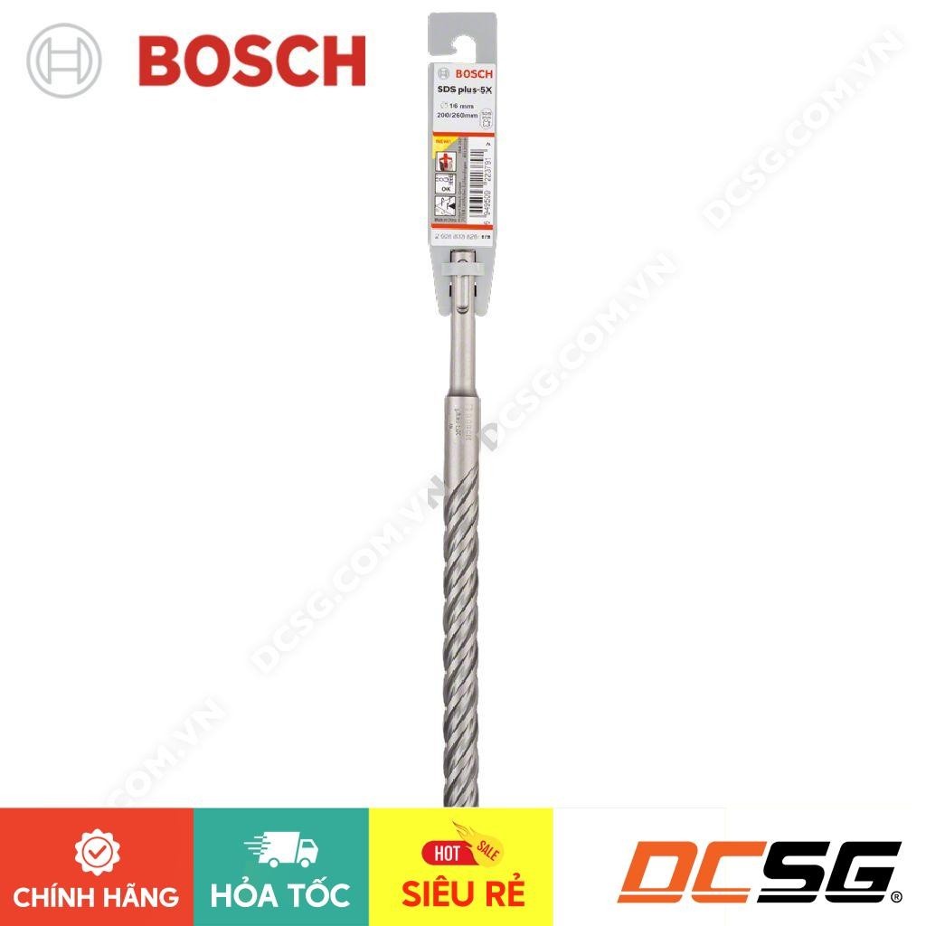 Mũi khoan bê tông hợp kim 4 cạnh 16x200/260mm SDS-plus 5X BOSCH 2608833826 | DCSG