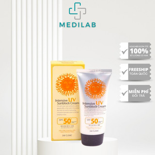 Kem Chống Nắng 3W Clinic Hàn Quốc Intensive UV Sunblock Cream SPF 50 PA+++ 70ml giúp bảo về da và dưỡng ẩm cho da