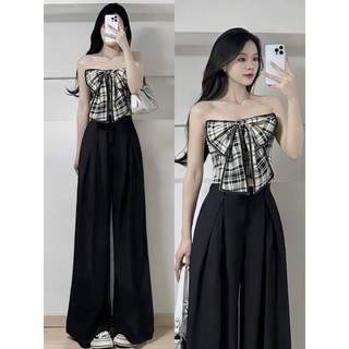 Quần tây nữ ống rộng ly lệch cạp cao tôn dáng chất GOD Spring Quanongrong382/P13K12