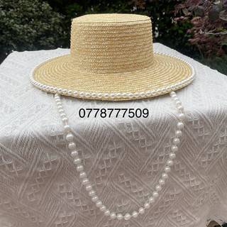 [HOẢ TỐC] Mũ Nón Cói Vintage Dáng Fedora Mix Viền Đai Ngọc Kèm Quai Ngọc HCM
