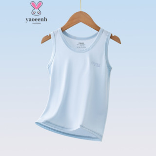 【YAOEENH 110-170cm Mùa Hè Trẻ Em Co Giãn Áo Vest Không Tay Vừa Lớn Bé Trai Bé Gái Rời Cổ Tròn Đáy Áo Sơ Mi Hàng Sẵn Có Vận Chuyển Nhanh