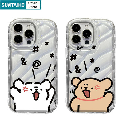 Suntaiho Ngộ nghĩnh Hoạt Hình Dễ Thương Họa Tiết Chó Ốp lưng Iphone 15 14 12 13 11 Pro Max IP 7 8 Plus Iphon X Xs XR Xs Max TPU Trong Suốt Softcase Cao Cấp Chống Sốc Ốp Lưng
