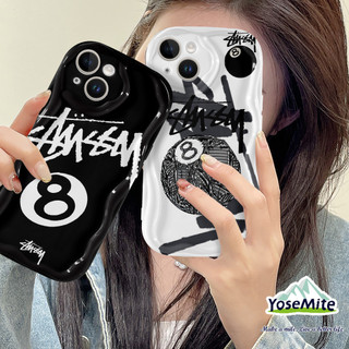 ốp lưng iPhone 11 Thời trang stussy triều bài trường hợp bi-a số 8 Vỏ iphone cho 6 / 6plus / 6s / 6splus / 7 / 7plus / 8 / 8plus / x / xr / xs / 11 / 12 / 13 / pro / max / plus / promax iphone có vỏ điện thoại sóng 3D