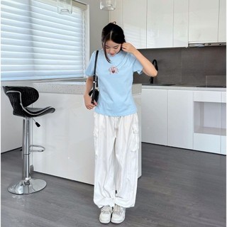 Thu Thanh Boutique-Áo Thun Form Fit Mẫu Nơ & Dâu Tây, Áo Baby Tee Chất Cotton Co Giãn, Thoáng Mát