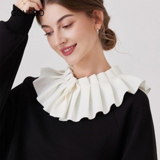 Goupdo áo sơ mi cổ, nữ vintage ve áo cổ giả, áo len cổ giả trang trí quần áo có thể tháo rời hàng đầu dây buộc