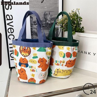 Túi Xách Vải Canvas Cỡ Lớn In Hình Động Vật Dễ Thương
