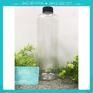 Chai nhựa 1L tròn nắp vặn đen P33