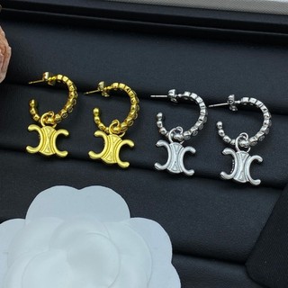 Bông tai thời trang thép titan chữ logo tai vòng bông tai trang sức nữ