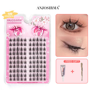 Anjosirma 10 Hàng (90 ~ 140 CÁI) DIY Nối Mi D Uốn DIY 10-14mm Hỗn Hợp Mi Nối Dài
