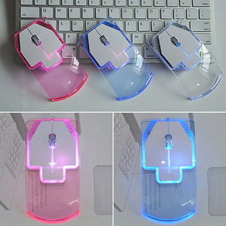 Chuột phát sáng quang không dây 2.4GHz trong suốt siêu mỏng sáng tạo cho máy tính xách tay PC