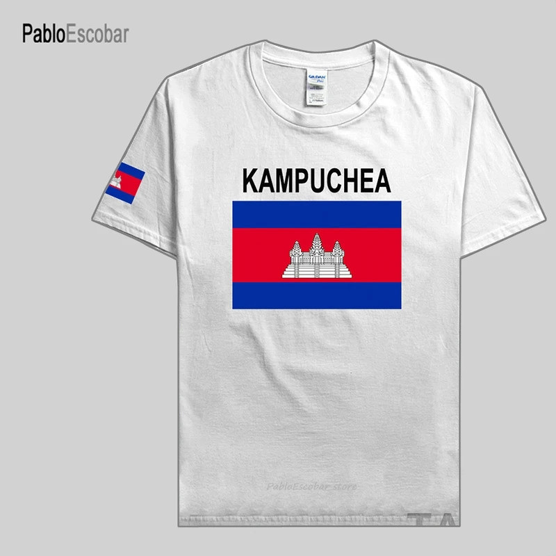 Campuchia Kampuchia nam áo thun jerseys quốc gia cotton áo thun áo thun ngắn tay quần áo đồng quê KH