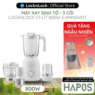 Máy xay sinh tố đa năng LocknLock 1.5L 800W Chính hãng, xay thịt, xay hạt EJM416WHT - BẢO HÀNH 2 NĂM - HAPOS BEAUTY