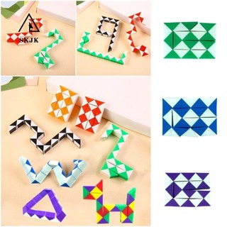 Skjk Magic Snake Cube, Thước rắn ma thuật 24 tốc độ có thể tháo rời, Khối lập phương có thể biến hình Hình dạng đặc biệt Thước rắn ma thuật nhiều màu Phần thưởng trường học