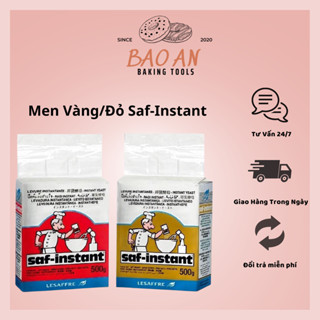Men nở, men khô nhãn vàng, nhãn đỏ hiệu Saf Instant Pháp