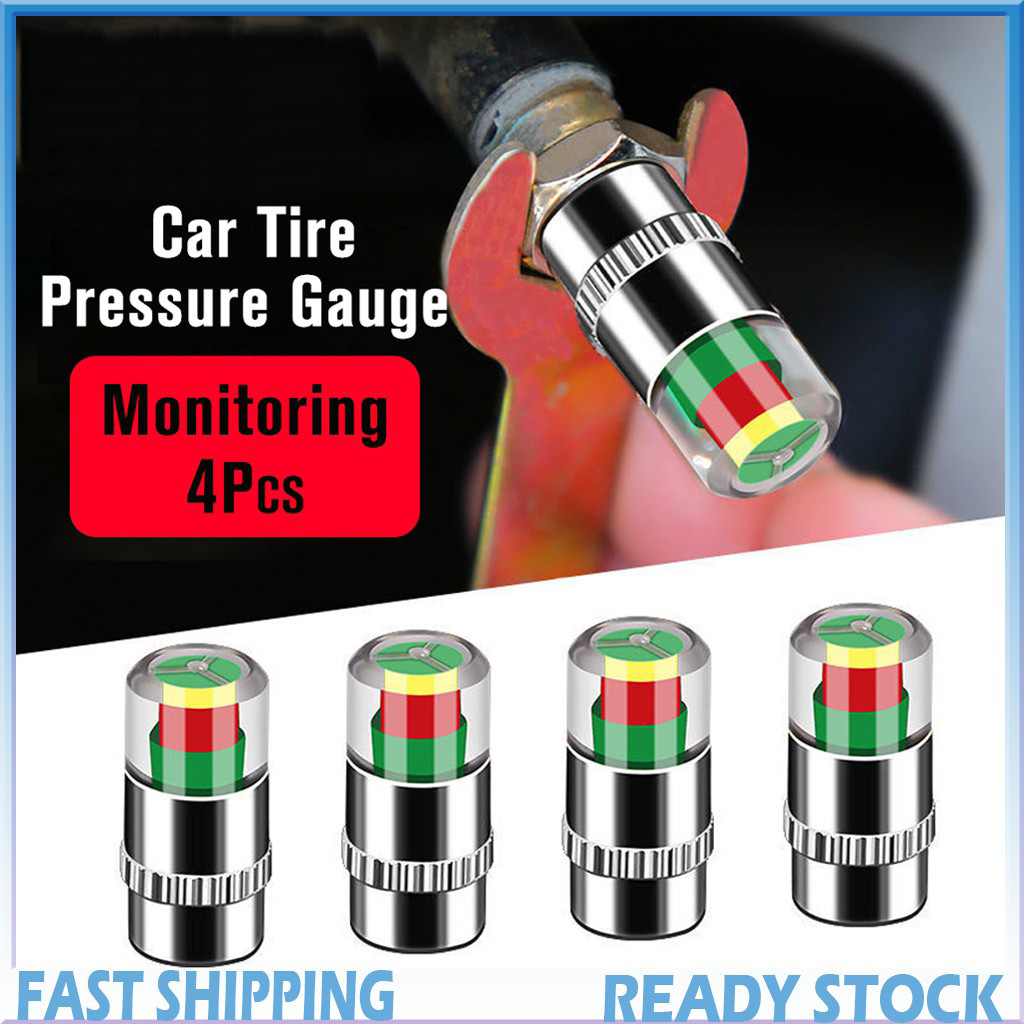 4 cái áp suất lốp cap chỉ số đo áp van kiểm tra áp suất lốp xe ô tô suất lốp đo không dây phát hiện nắp van cảm biến xe acuum phát hiện áp lực